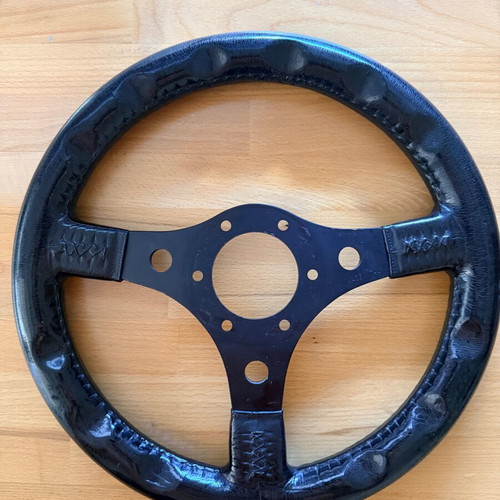 Raid leather three-spoke steering wheel 32cm like new, black