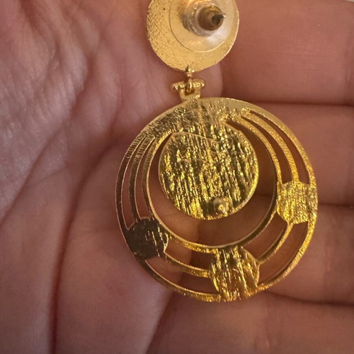 Evita Peroni earrings new, blue and gold
