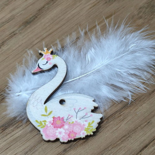 Wooden Swan with Hole 6cm new
