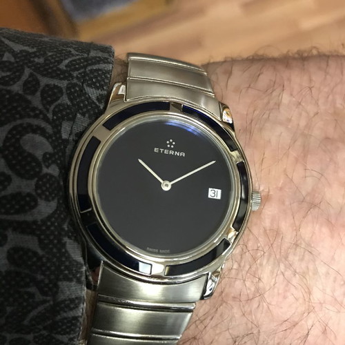 Eterna watch new unisex with blue-black dial and sapphire crystal