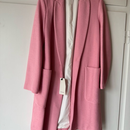 ZARA coat new with woven pattern pink size medium