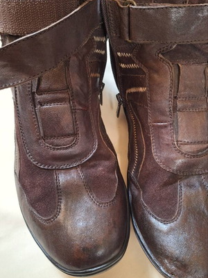 Men's leather ankle boots used, size 41-41.5, brown with zipper
