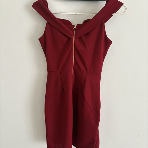 Red evening mini dress