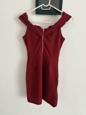 Red evening mini dress