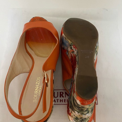 Platform sandals like new, size 38, orange