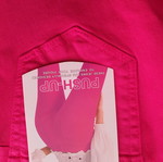 Women's pants new fuchsia elastic denim size 44