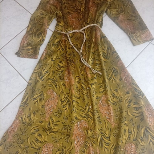 Zara satin dress, green, size S