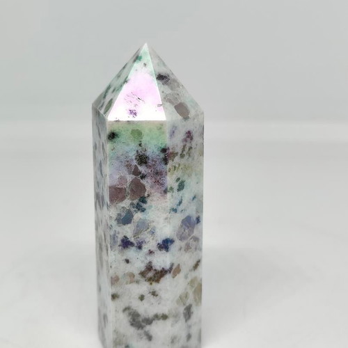 Jade Obelisk 6.5cm with Natural Multicolored Minerals like new