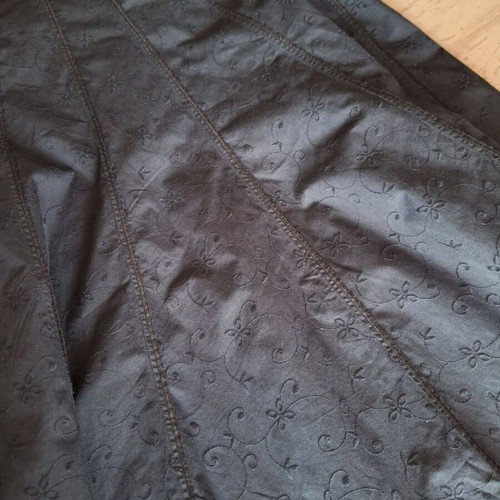 Per Una long black skirt new, size L 40 12, cotton embroidered