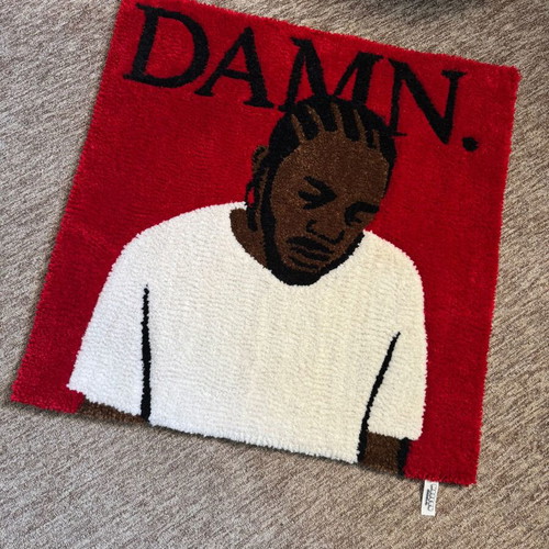 Χειροποίητο χαλί Kendrick Lamar καινούργιο 70x70cm