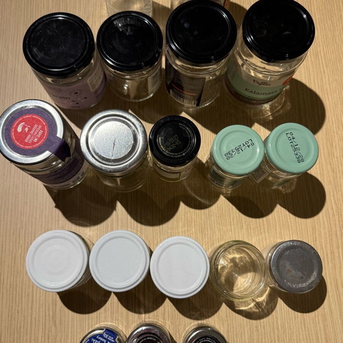 Glass jars like new, pack of 21 pieces