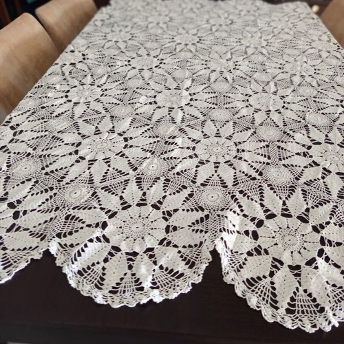 Handmade Crochet Round Tablecloth 176 cm Diameter 100% Cotton New