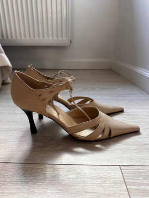 Vintage Le Greto Vero Cuoio beige pointed toe pumps like new EU39