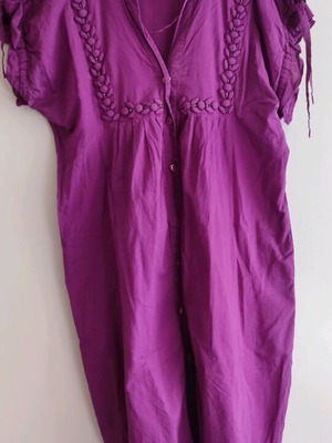 Πουκάμισο με κοντό μανίκι και κέντημα boho μεταχειρισμένο, μέγεθος M
