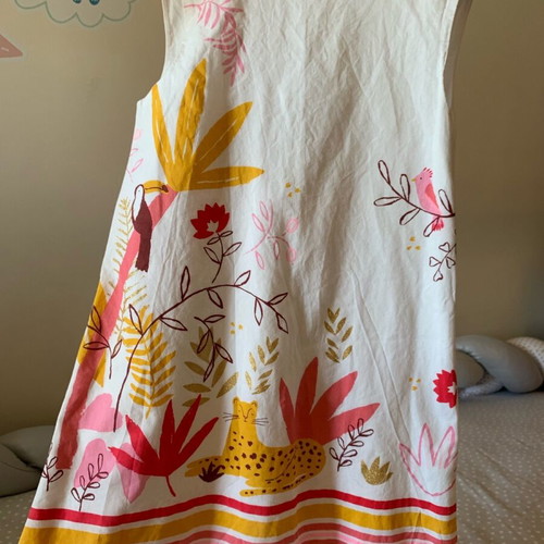 Dpam dress for girl 6 years (116cm), white fantastic