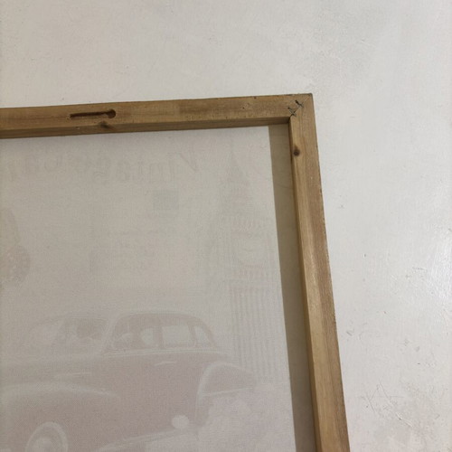 Vintage framed art with wooden frame, like new, square shape