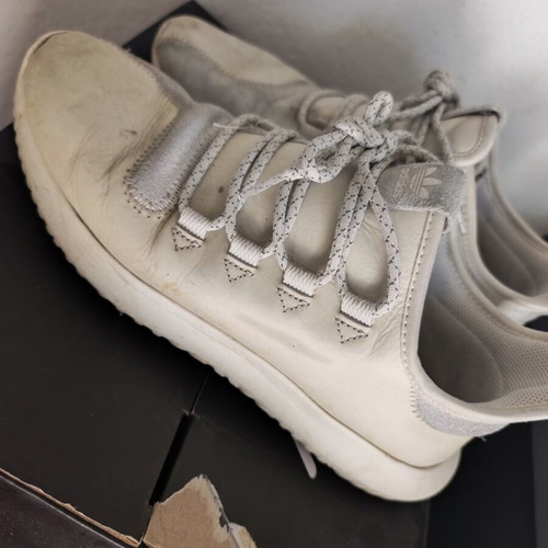 Adidas leather sneakers used, size 42.5, white