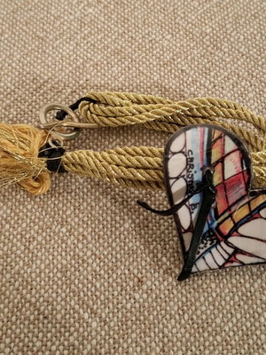 Heart rope bracelet like new, gold color