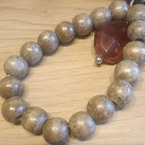 Triple handmade bracelet new, black and beige