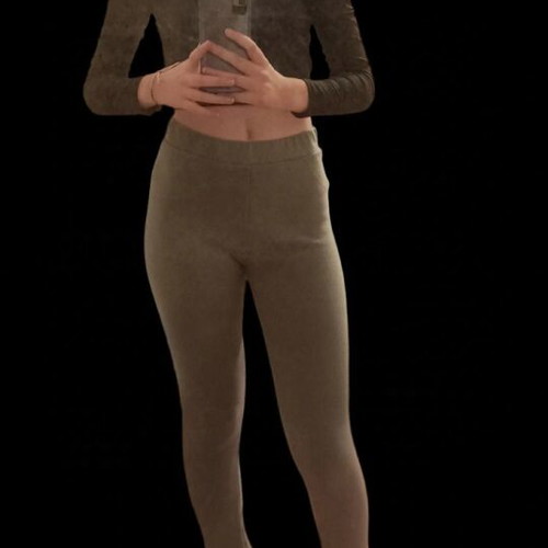 Grey fleece leggings like new