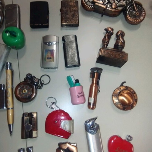 Vintage lighters used, set of 57 pieces