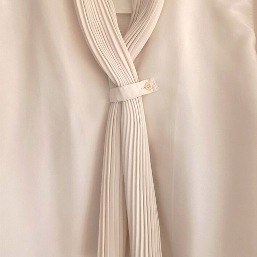 Pierre Balmain white shirt with pleated tie XL-XXL like new