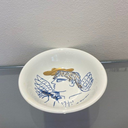 Alecos Fasianos decorative porcelain bowl new with angel motif