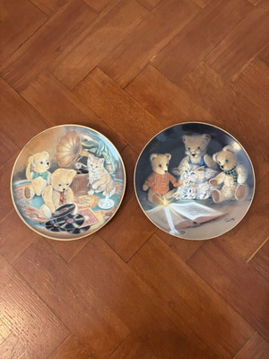 Διακοσμητικά πιάτα Franklin Mint από Sue Willis, περιορισμένης έκδοσης πορσελάνη με χρυσό περίγραμμα