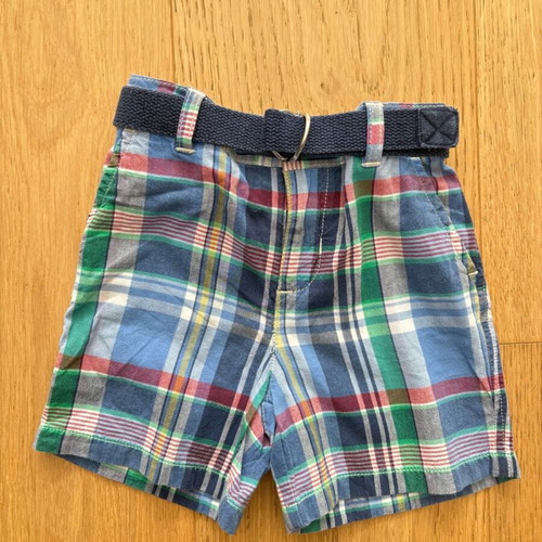 Ralph Lauren checked bermuda with belt, size 18 months, like new