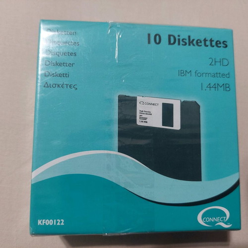 Floppy discs new, box of 10, 2 HD, IBM formatted, 1.44 MB