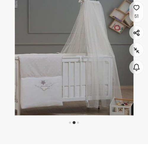 Baby Bedding Set like new with blanket, sheet, pillowcase, tulle, and mattress pad
