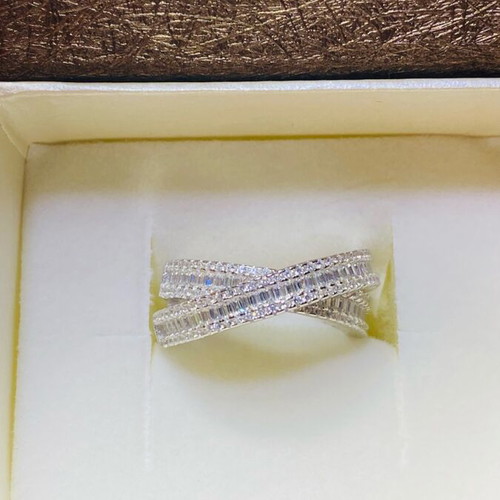 Silver handmade ring 925 with zircon stones new