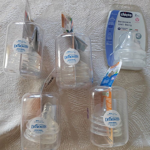 Dr. Brown's Options+ Wide-Neck Nipples and Chicco Sterilizing Tongs New