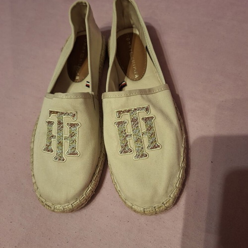 Tommy Hilfiger Th Logo Espadrille beige shoes new