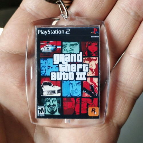 GTA 3 PS2 acrylic keychain