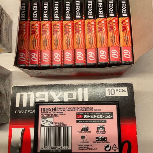 Cassettes sealed TDK60 and Maxell90, pack of 38, new