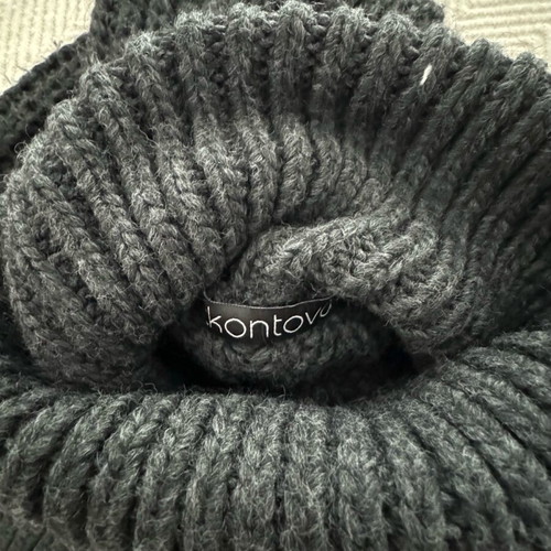 Ckontova knitted turtleneck sweater women gray new one size