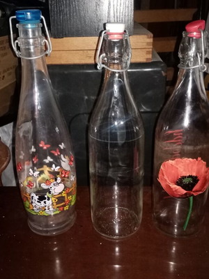 Borgonovo glass bottle with clip, 1 litre, Italy