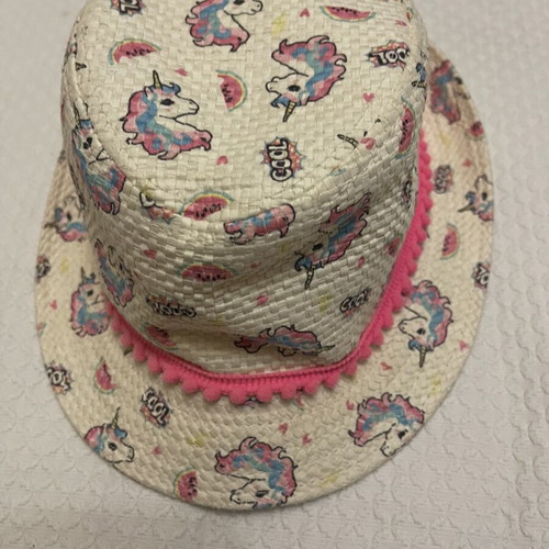 LC Waikiki summer set used, girls' swimsuit 6-7Y and straw hat 6Y