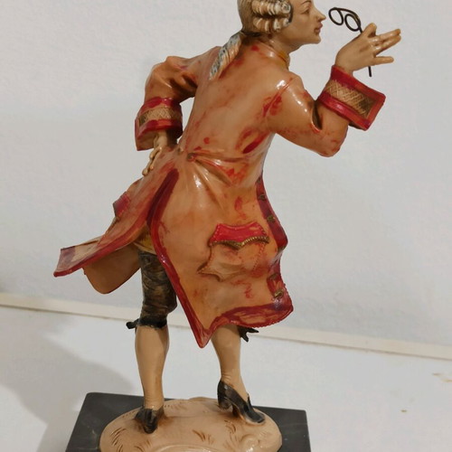 Italian decorative figures like new with Carrara marble base