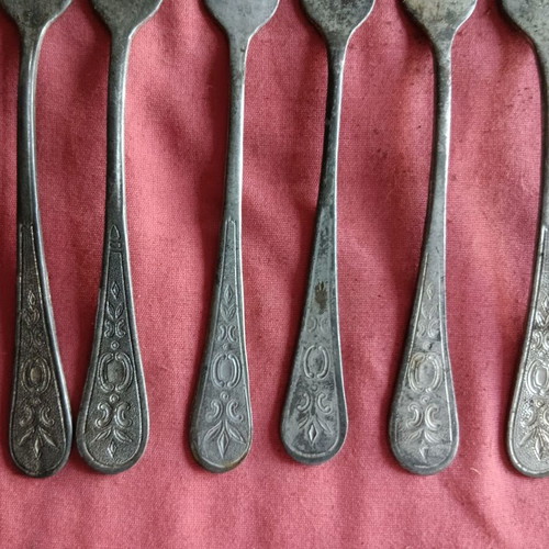 Vintage collectible forks set of 12 used with designs