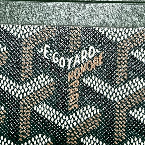 Goyard card holder, green
