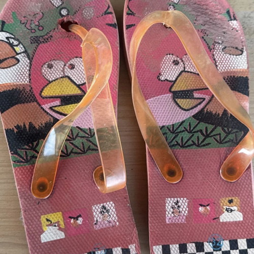 Angry Birds flip flops size 32 refurbished, red