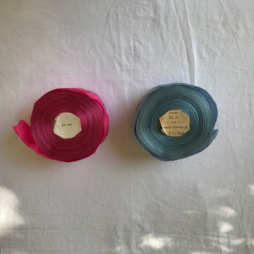 Set of 2 vintage taffeta ribbon rolls like new