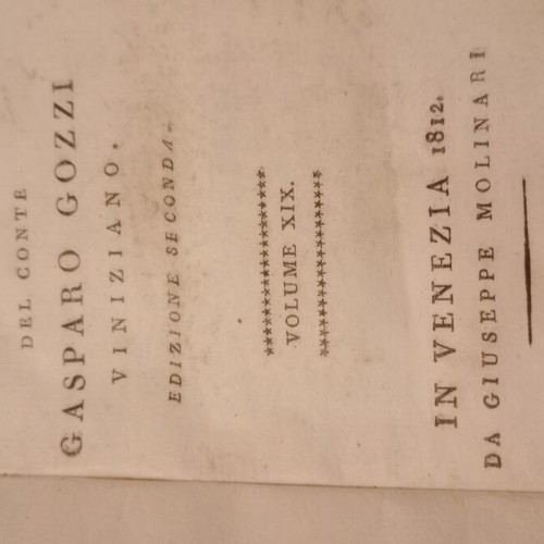 Book of Poems by Gasparo Gozzi used, Italian, Venice 1812 edition