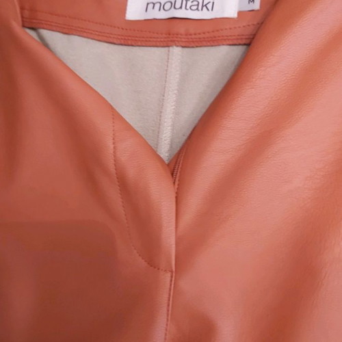 Moutaki leather-look pants orange new, wide leg
