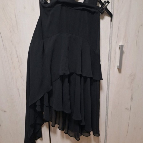 Skirt with straps like new, black, size L, chiffon