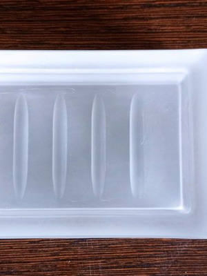 Επικαθήμενη σαπουνοθήκη καινούργια, γυάλινη, χρώμα πάγου