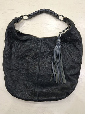 Women's handbag used, black genuine leather Made in Italy 40x30