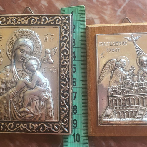 Virgin Mary religious icons, set of 2